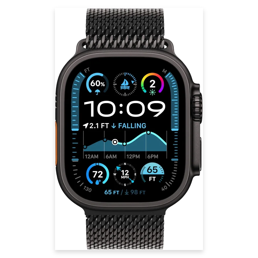 APPLE Watch Ultra 2 Cellular - 49 mm Black Titanium Case with Black Titanium Milanese Loop - Medium thumbnail